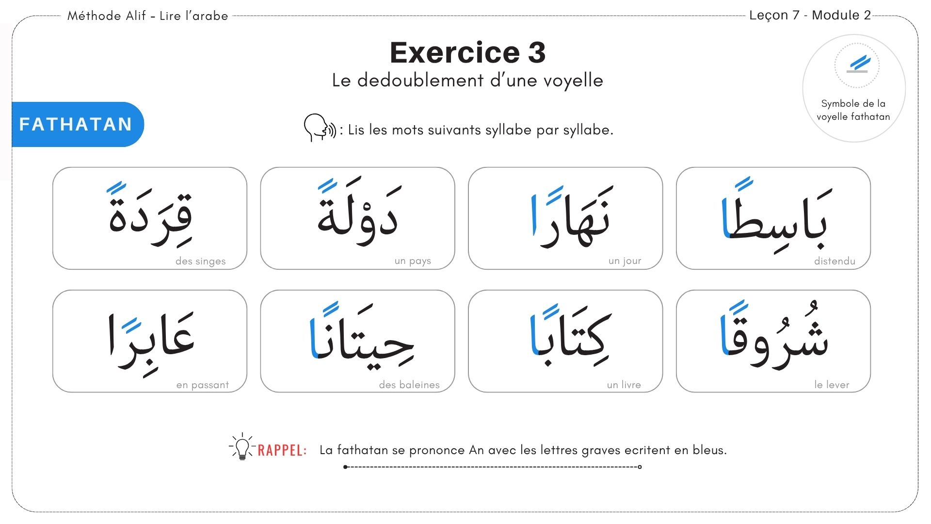 Exercices d'écriture et fiches de révision de la Méthode Alif